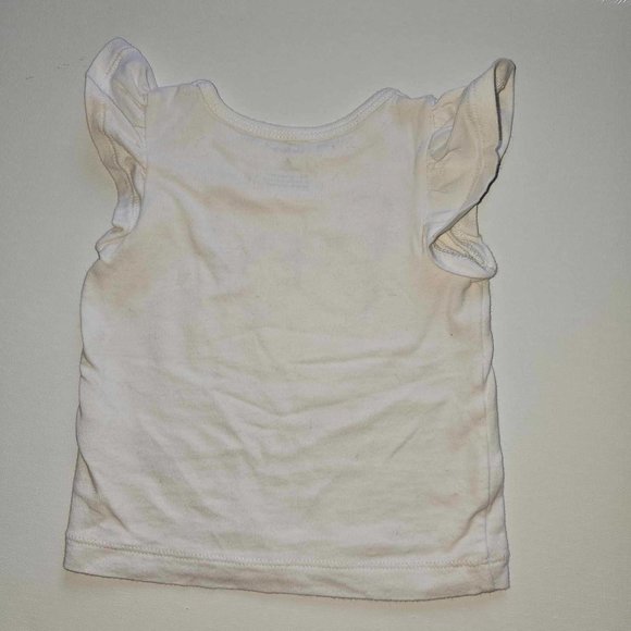 5/20  Carter's Toddler  (6 months) White T-shirt with beads and butterfly - Picture 2 of 2